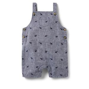 BABY LINEN DOG OVERALL